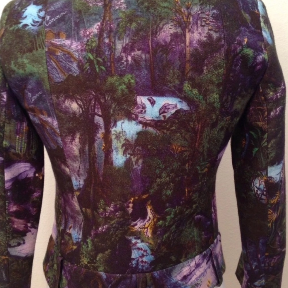 Carven Jacket Jungle Moto Tropical Havana Tree - Picture 3 of 8